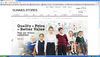 The new-look website for Dunnes Stores