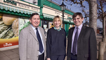 John Shiel’s father Frank first established Shiel’s Londis of  Malahide 37 years ago when there were only 85 houses  in the area, and the shop has grown alongside the town  ever since. (Inset): Londis retailer and board member  John Shiel, pictured with co-owner Rufina Shiel Mullen,  and Frank Shiel, founder of Shiel's Londis Malahide