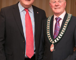 NFRN president Peter Steemers with last year's president Joe Sweeney. The association is claiming its calls for a rates relief scheme have received a positive reception in Athlone