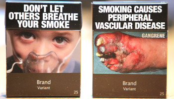 Examples of plain packaging used in Australia