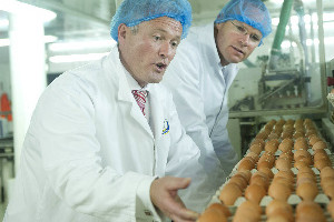 Minister Simon Coveney at the Riverview Eggs facility