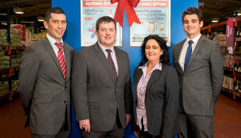 Donal Kelly, sales developer; Jim Scollen, assistant manager; Jacquie Conlon, manager; Ciaran Morris, sales developer