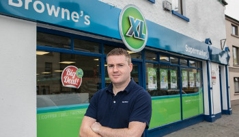 Colm Browne outside his store in Clogheen, Co. Tipperary; an ideal stop-off point for tourists and cyclists en route to the Vee pass, which overlooks Lough Bay