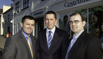 Noel Brady, sales manager, Barry Group, Thomas Moore, owner, Moore’s Costcutter, Michael O’Shea, manager, Moore’s Costcutter store