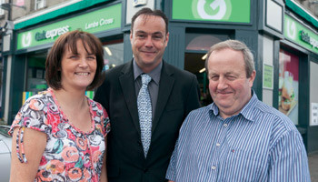 Monica Holton, Gala regional manager, Tom Hardiman, and Frank O’Connell