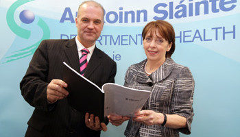 Dr. Tony Holohan, chief medical officer and chairman of the National Substance Misuse Strategy Steering Group, with Minister of State with responsibility for Primary Care and Drugs Strategy, Roisin Shortall at the launch of the report of the National Substance Misuse Strategy Steering Group