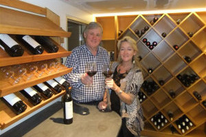 Donal and Judith O'Dwyer in their Clare Valley wine cellar