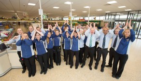 Staff of Aldi's new Cork store celebrate the grand opening