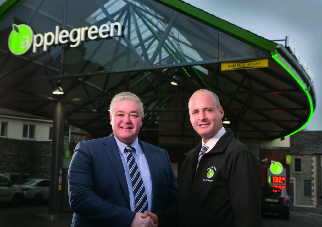 David Watson, national sales manager, Applegreen dealer business with John Eivers, site owner/operator of Applegreen Kilkenny