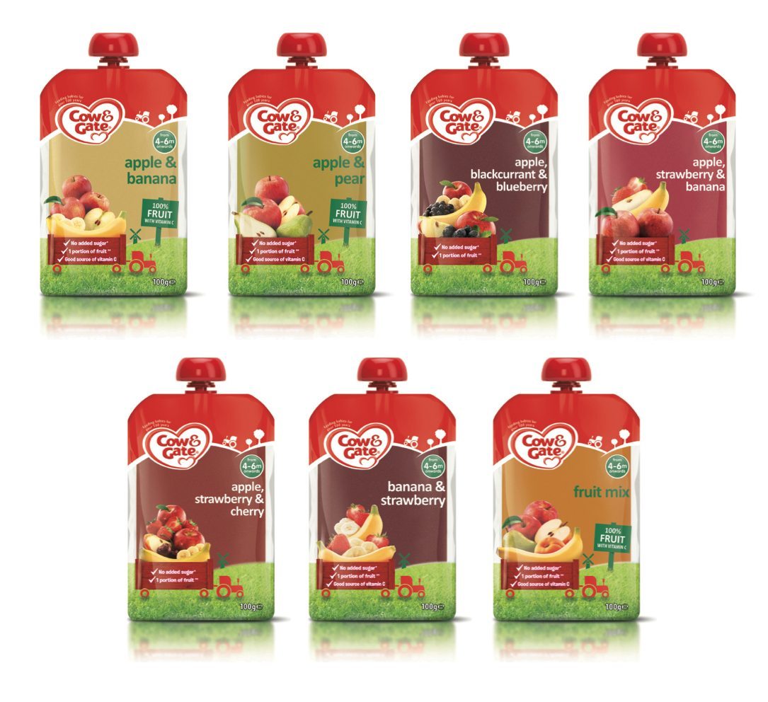 Each Cow & Gate fruit pouch is made from fruit specially grown and carefully selected at dedicated baby fruit orchards