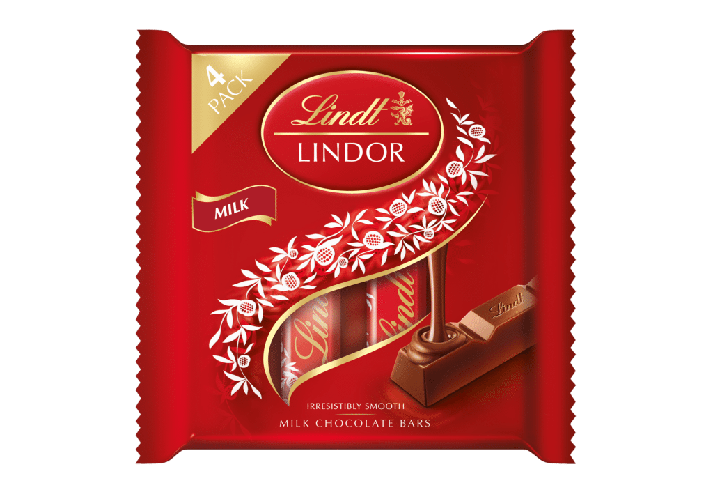 66328 Lindor Milk Treat Bar 4pk Window V3 - Shelflife Magazine