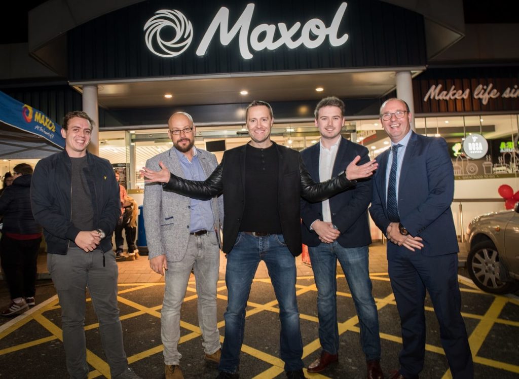 The team at Maxol Kingsmeadow mark the new opening with magician and illusionisty Kieth Barry