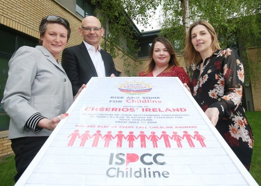 Gill Waters, Fundraising Director of the ISPCC with John Church, CEO of the ISPCC, Aisling Curran, and Jennifer Walsh of Nestle Cereals Ireland