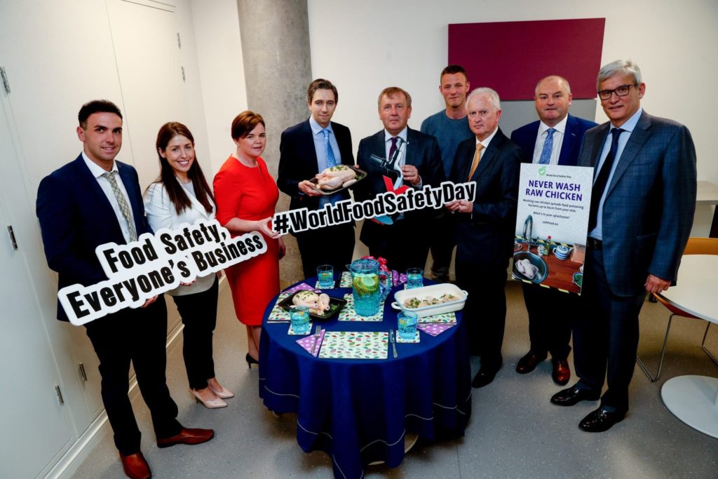 Minister for Agriculture Michael Creed, TD with Minister for Health Simon Harris, TD, with Dr Pamela Byrne, Chief Executive, FSAI and Ray Dolan, CEO, Safefood